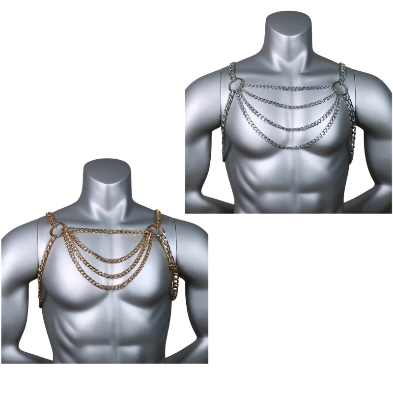 Body Jewelry For Men - Perhiasan Rantai Dada Tubuh Logam Seksi
