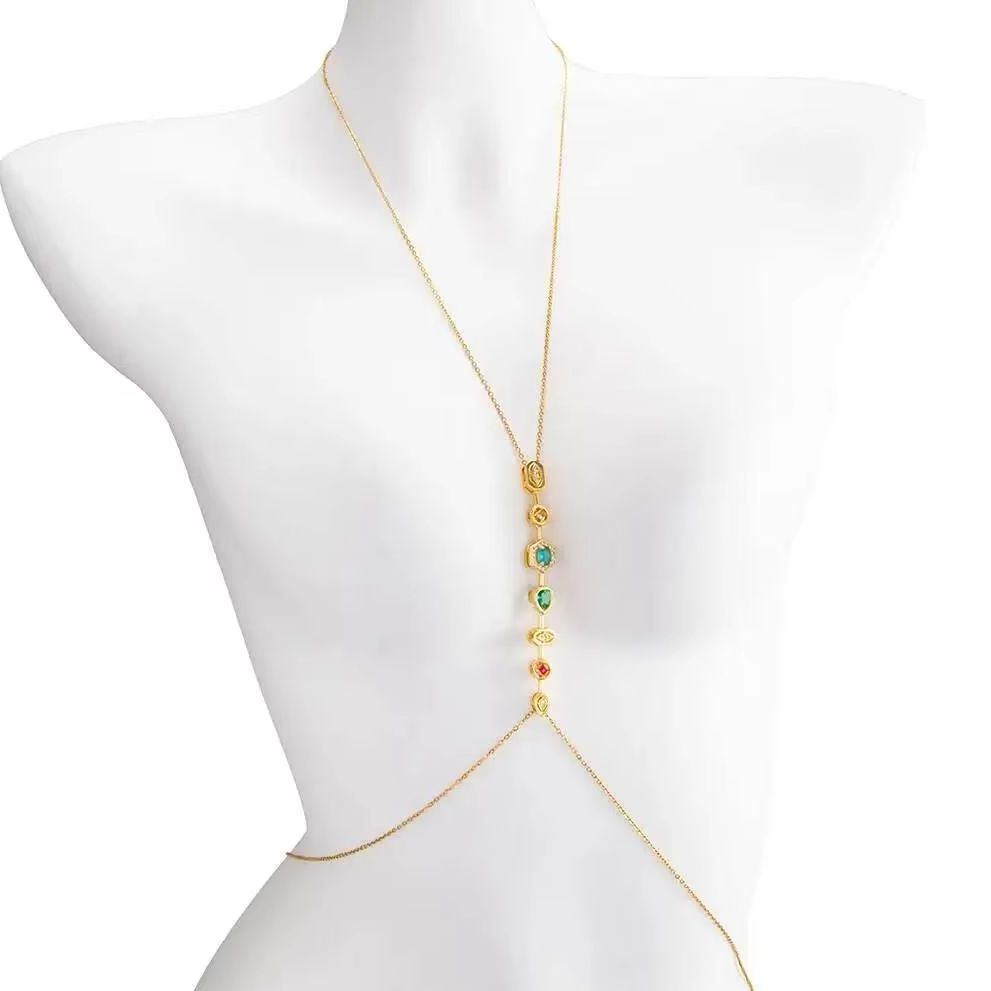 Body Jewelry Chain - PuRui Rantai Dada Baja Tahan Karat