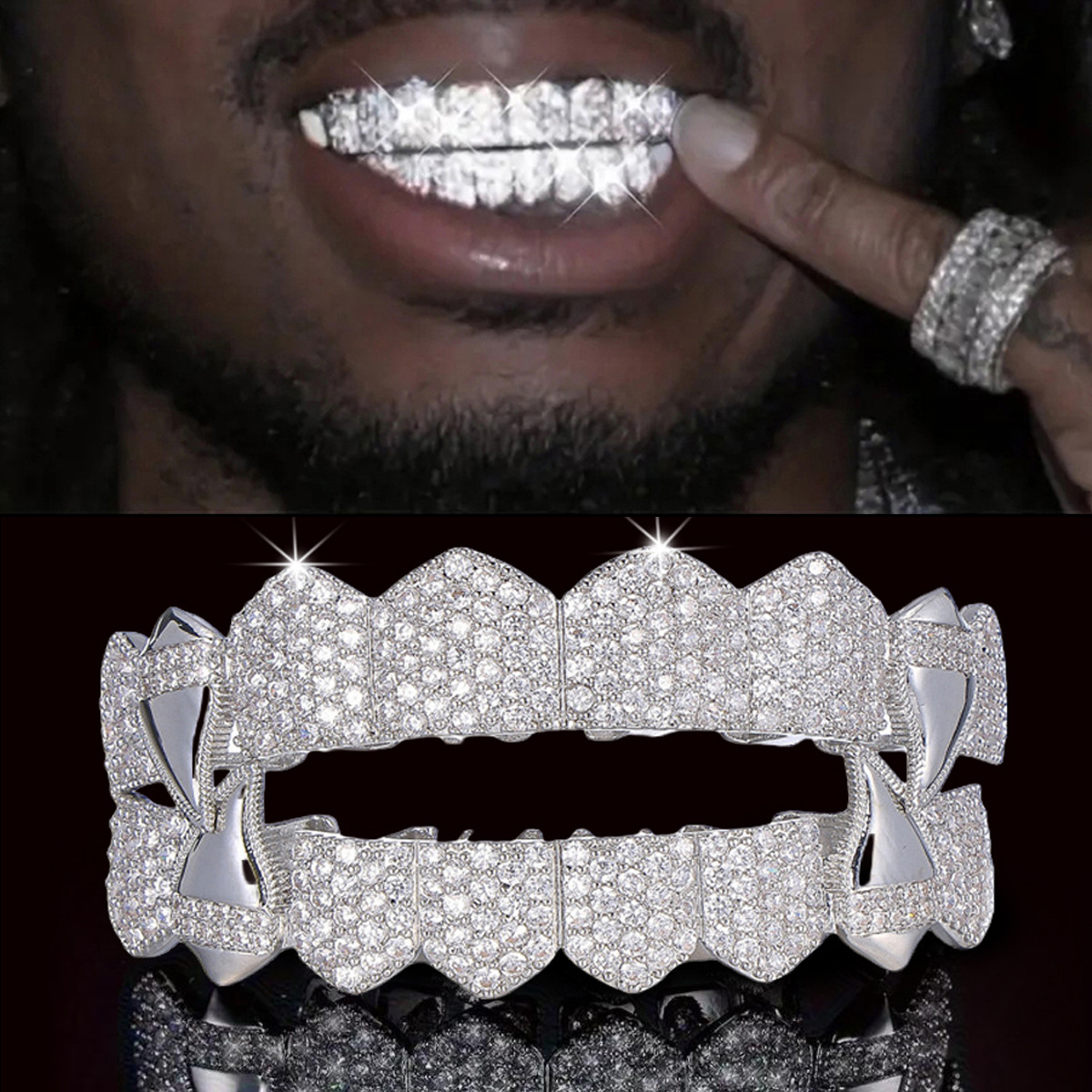 Body Jewelry For Men - RACHELZ Campuran 8/8 Top Bottom Iced