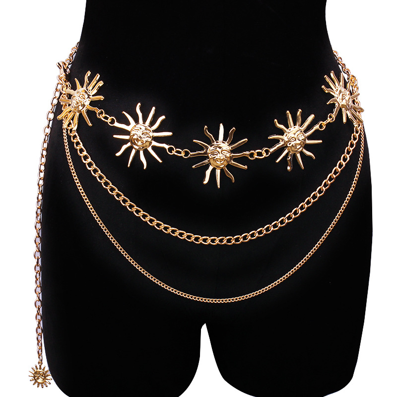 Body Jewelry Chain - Ikat Pinggang Logam Rantai Pinggang Matahari
