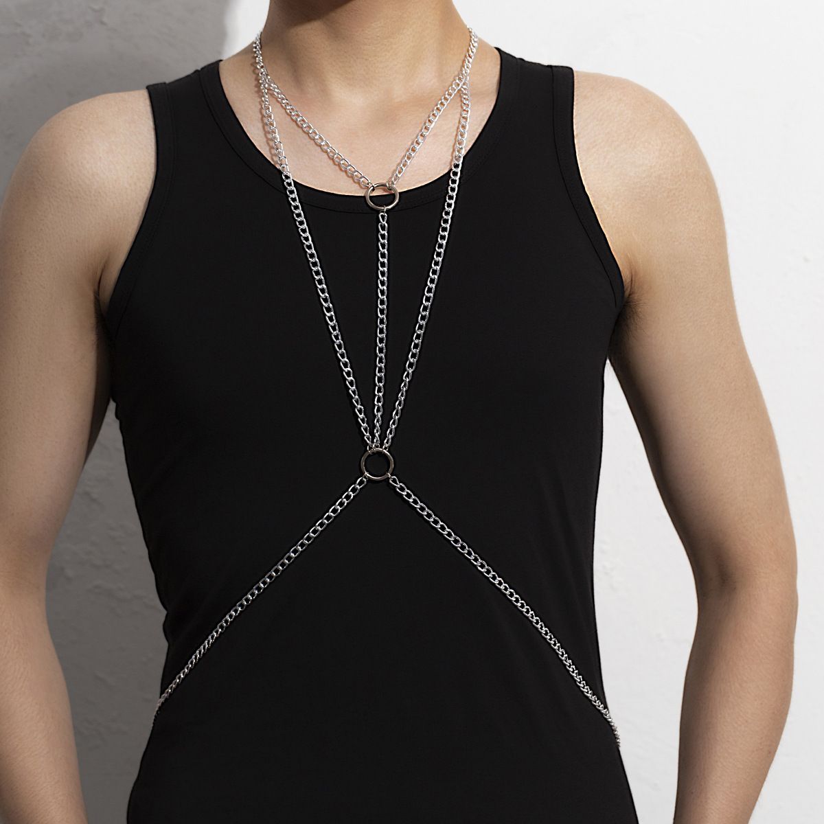 Body Jewelry For Men - Perhiasan Perut Transparan Rantai Bondage Baja