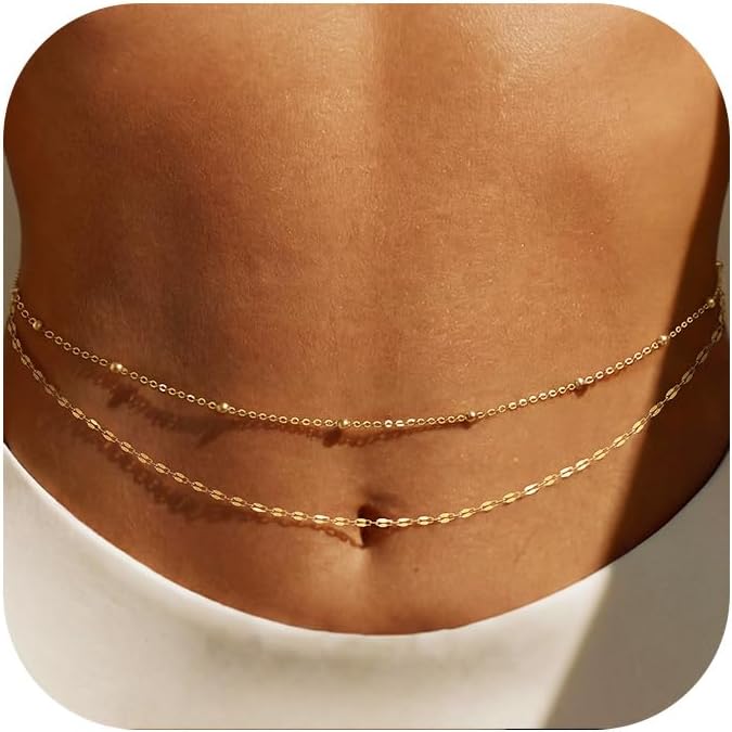 Body Jewelry By The Chain Gang - Rantai Pinggang Lapis Emas 14K untuk