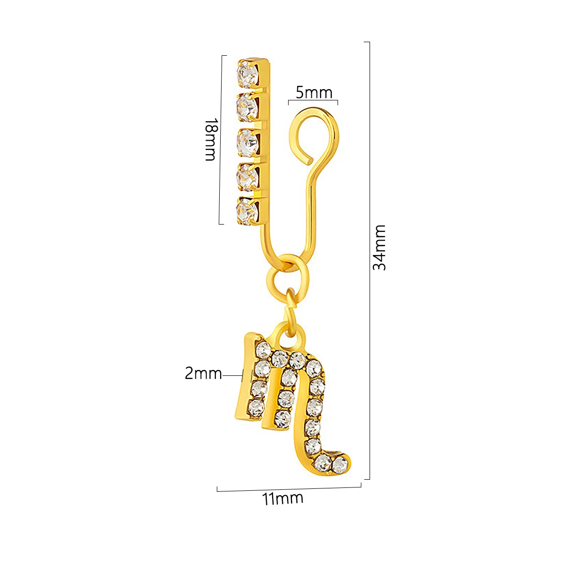 2 pak klip telinga logam zirko - Body Jewelry Ear Piercing ulasan dan harga