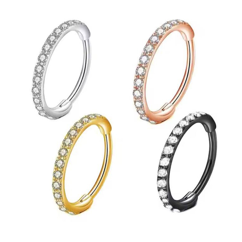 Cincin Hidung CZ Bening 16G, C - Body Jewelry Ear Piercing ulasan dan harga