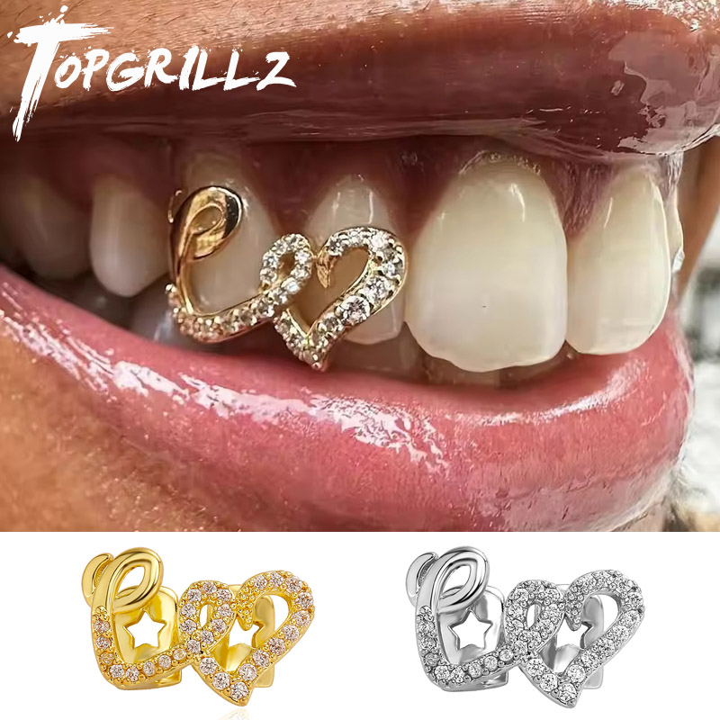 TOPGRILLZ Topi Gigi Hati Ganda - Body Jewelry For Men ulasan dan harga