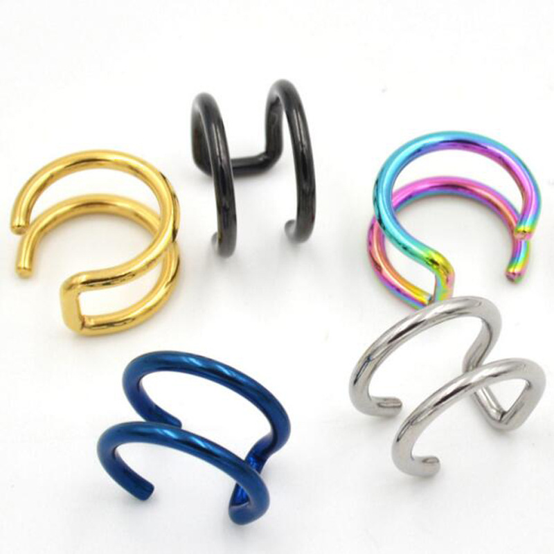 2Pcs Anting Jepit Telinga Baja - Body Jewelry Ear Piercing ulasan dan harga