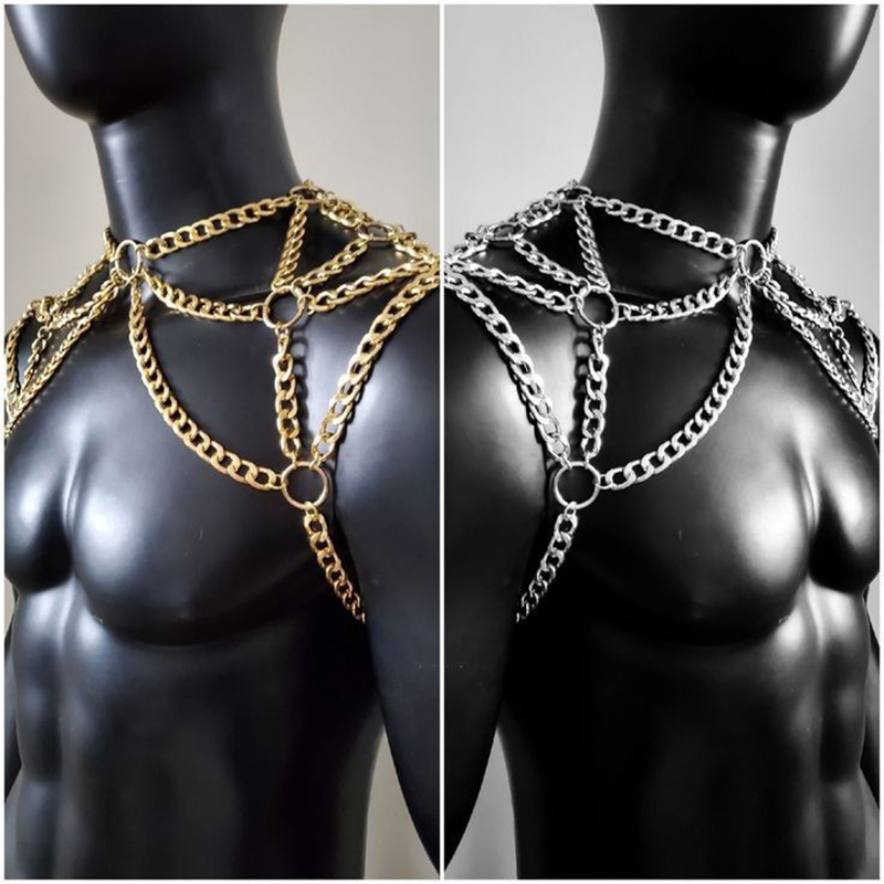 Punk Pria Bahu Tubuh Rantai Ke - Body Jewelry For Men ulasan dan harga