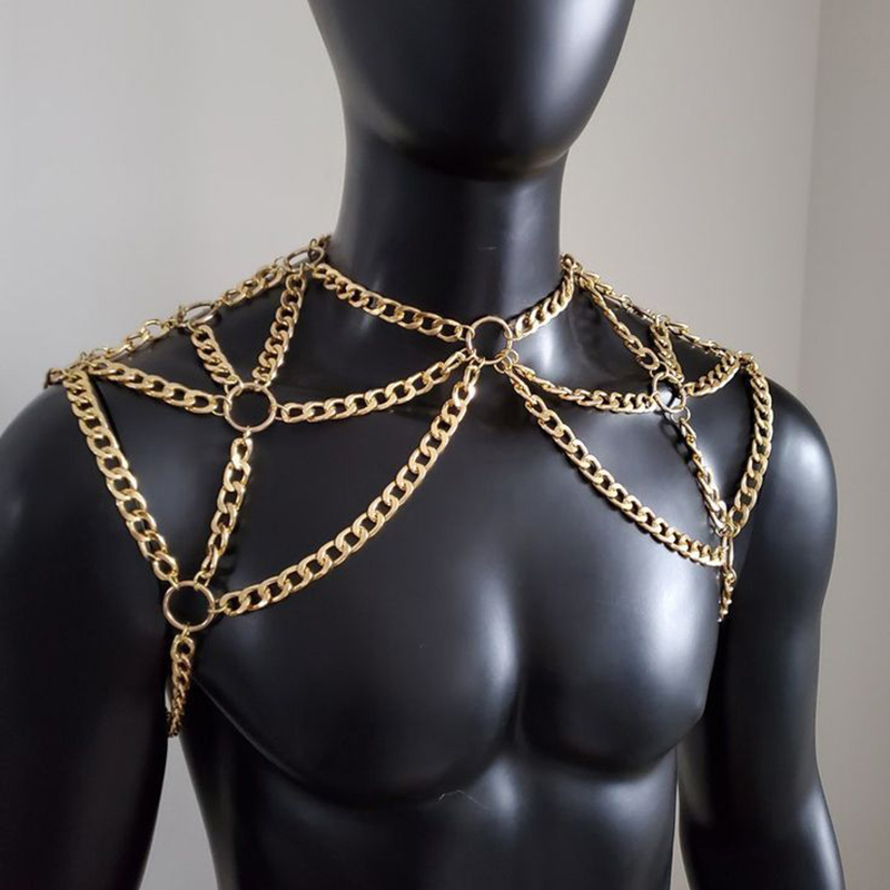 Punk Pria Bahu Tubuh Rantai Ke - Body Jewelry For Men ulasan dan harga