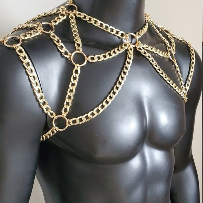 Punk Pria Bahu Tubuh Rantai Ke - Body Jewelry For Men ulasan dan harga