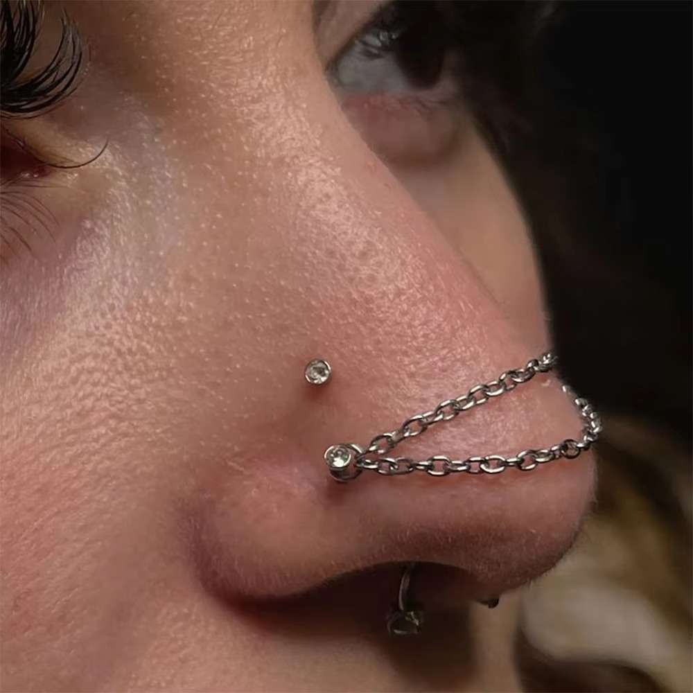 Rantai Hidung Titanium Fashion - Body Jewelry Ear Piercing ulasan dan harga