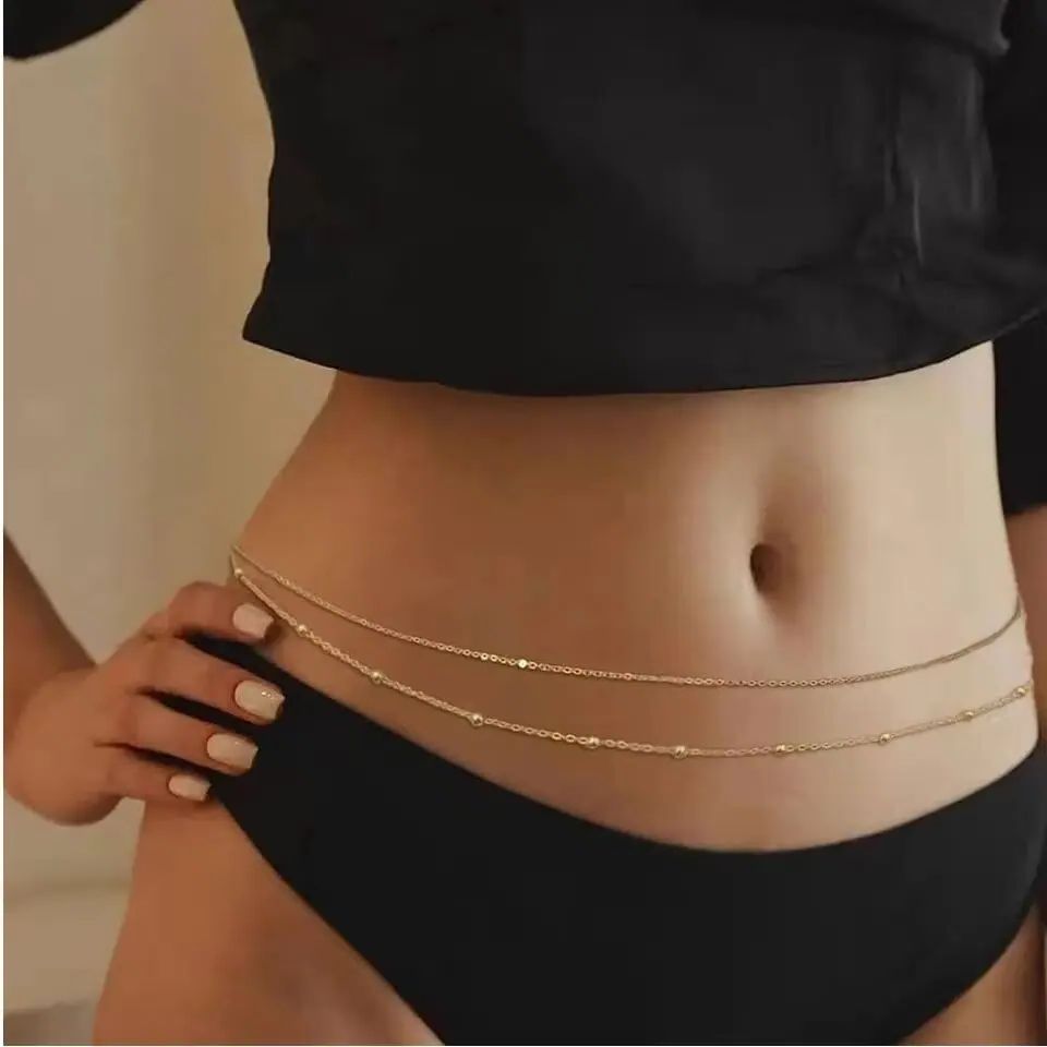 Rantai Perut Lapisan Ganda Hip - Body Jewelry Chain ulasan dan harga