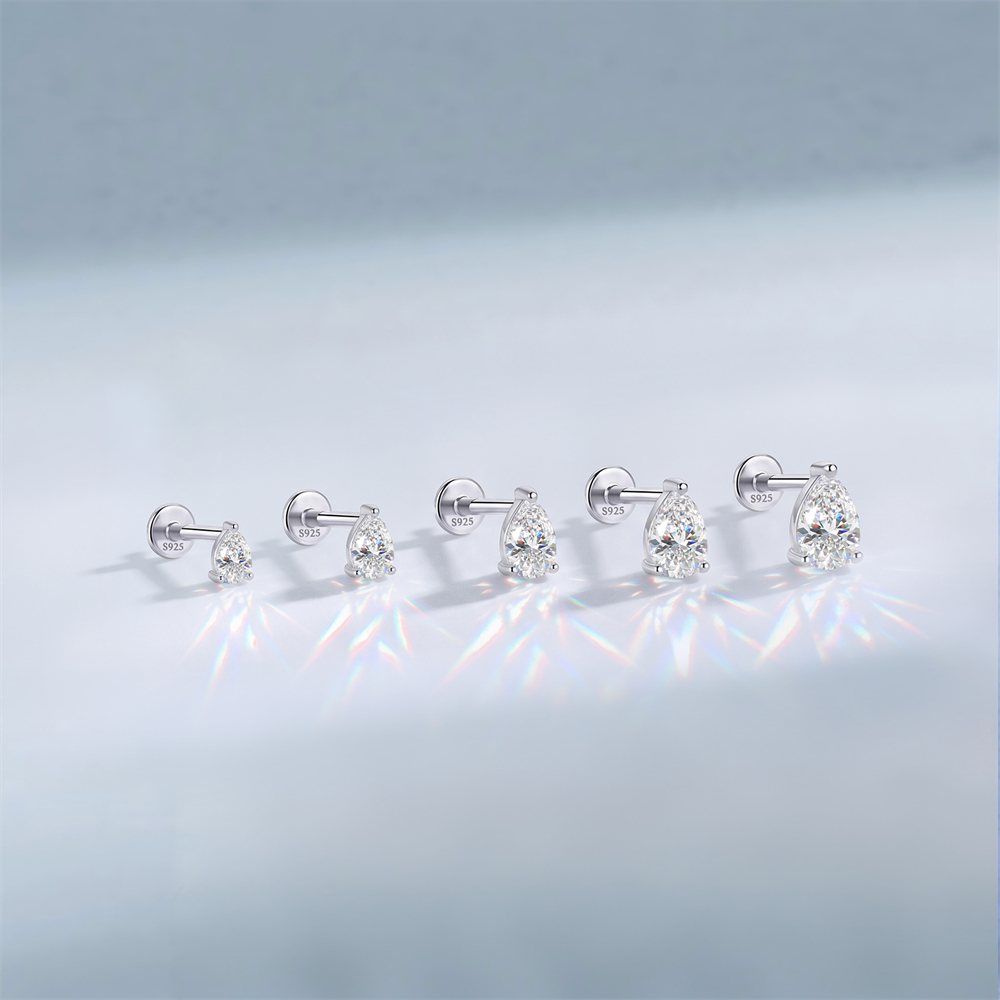 KOJ 1PC Anting Moissanite Klas - Body Jewelry Ear Piercing ulasan dan harga